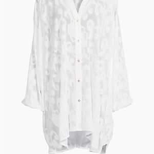 Lilly Pulitzer White Sheer Button Down Shirt or beach cover up